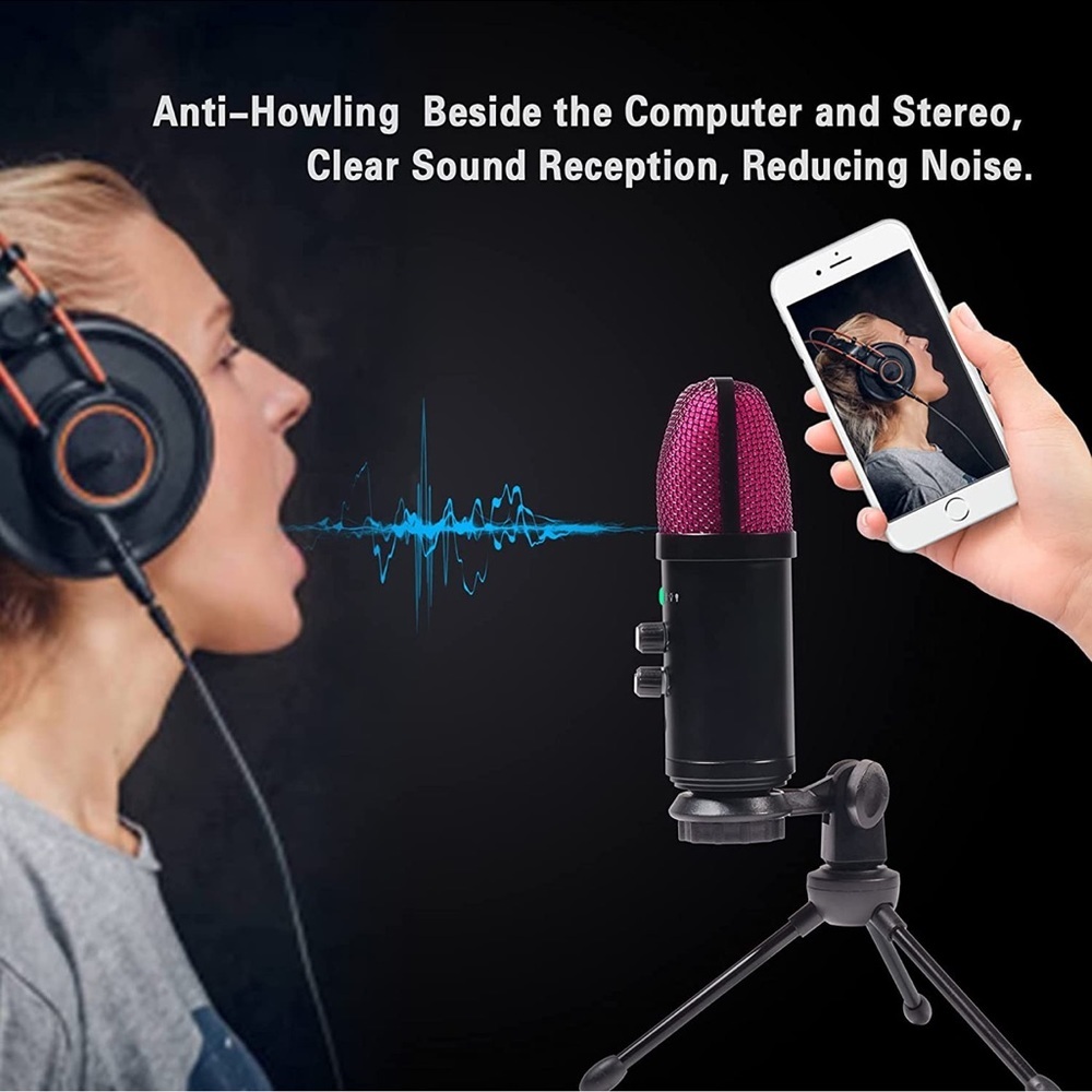 USB Microphone, Metal Condenser Recording Microphone